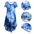 thumbnail image 5 of Women's Nightgown Long Sleepwear Soft V Neck Short Sleeves Sleep Dress with Pocket, 5 of 9