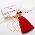 thumbnail image 2 of Set De Aretes 6 Pares Dorados Borlas Piedras Pendientes LingWen 9024719148434, 2 of 5