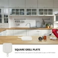 thumbnail image 3 of Assiette Carrée pour Grill Antiadhésive, Plateau de Séchage Réutilisable avec Poignée Courte (Blanc), 3 of 9