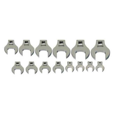 Snap-On Industrial Brands 10741 Williams Crowfoot Wrench Set, 3/8" D, 12pcs.