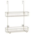 thumbnail image 6 of mDesign Wide Metal Over Door Hanging Shower Caddy, 2 Hooks and Baskets - Satin, 6 of 7