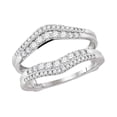 thumbnail image 1 of 14kt White Gold Womens Round Diamond Ring Guard Wrap Enhancer Wedding Band 1/2 Cttw, 1 of 1