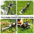 thumbnail image 4 of 4 in 1 Hedge Trimmer with Extension Pole for Shrub, Garden, Grass and Lawn(21V Battery and Charger Include), 4 of 16
