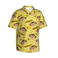 thumbnail image 2 of Monkey Hawaiian Shirts For Men, Summer Short-Sleeve Relaxed-Fit Button-Down Shirts Large, 2 of 9