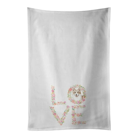 

Corgi LOVE White Kitchen Towel Set of 2 19 in x 28 in