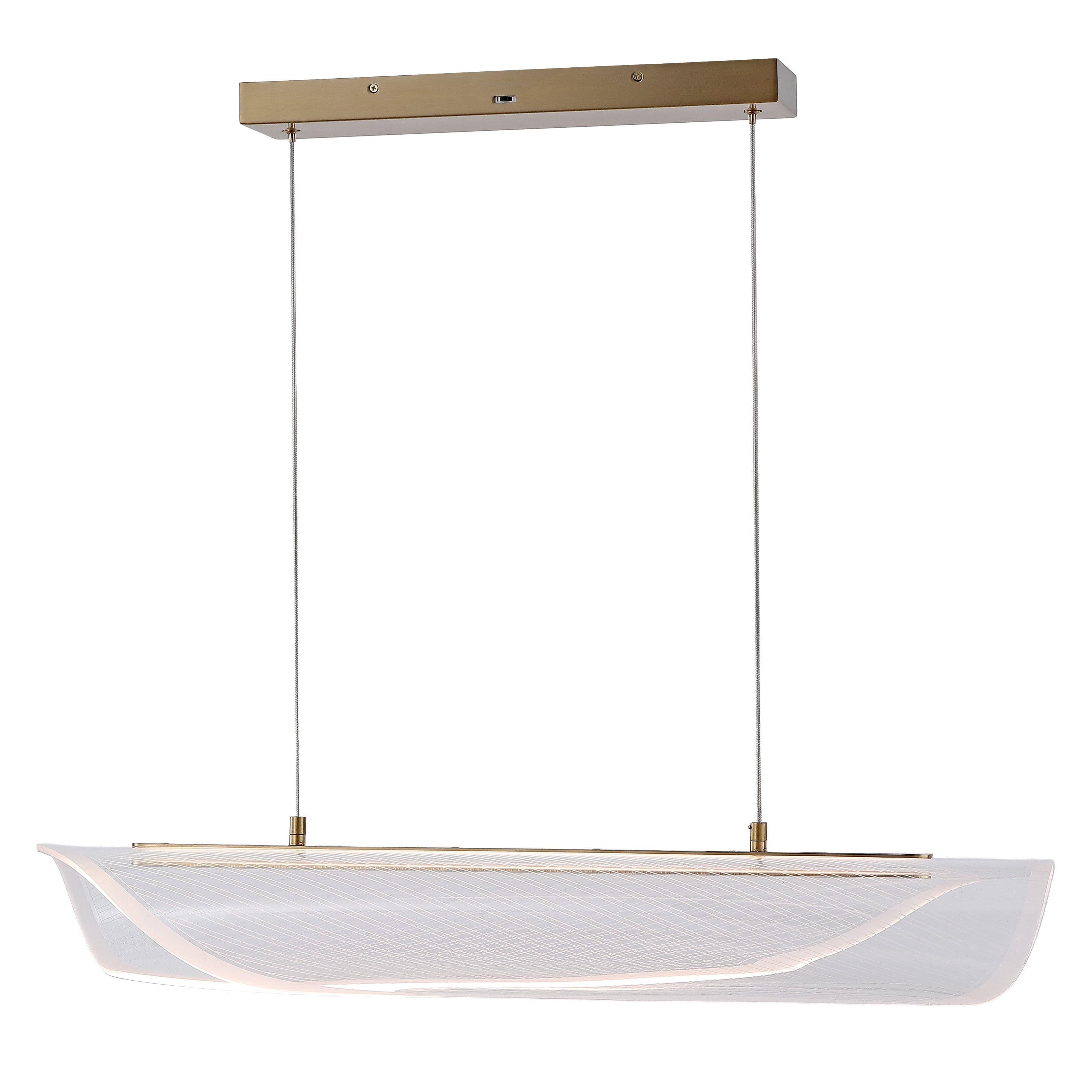Safavieh Couture Fenric Acrylic Linear Pendant Light, Clear/Gold