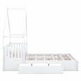 thumbnail image 6 of Queen Size Wood House Platform Bed with Guardrail and 2 Storage Drawers, Solid Pine Bed Frame for Bedroom, White, 6 of 8