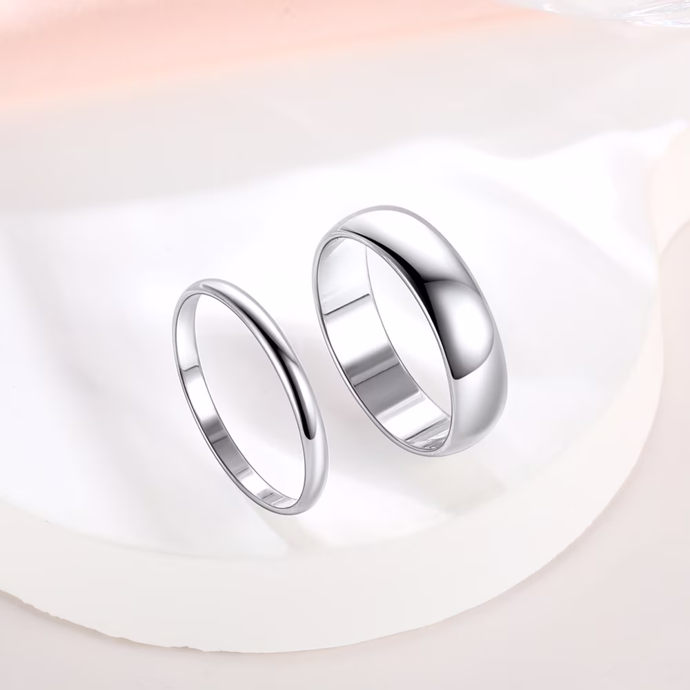 ChicSilver 925 Sterling Silver Ring for Men and Women, 5mm Wide Band Ring, Classic Wedding Band, Minimalist Unisex Jewelry Ring, Comfort Fit Silver Ring for Everyday Wear