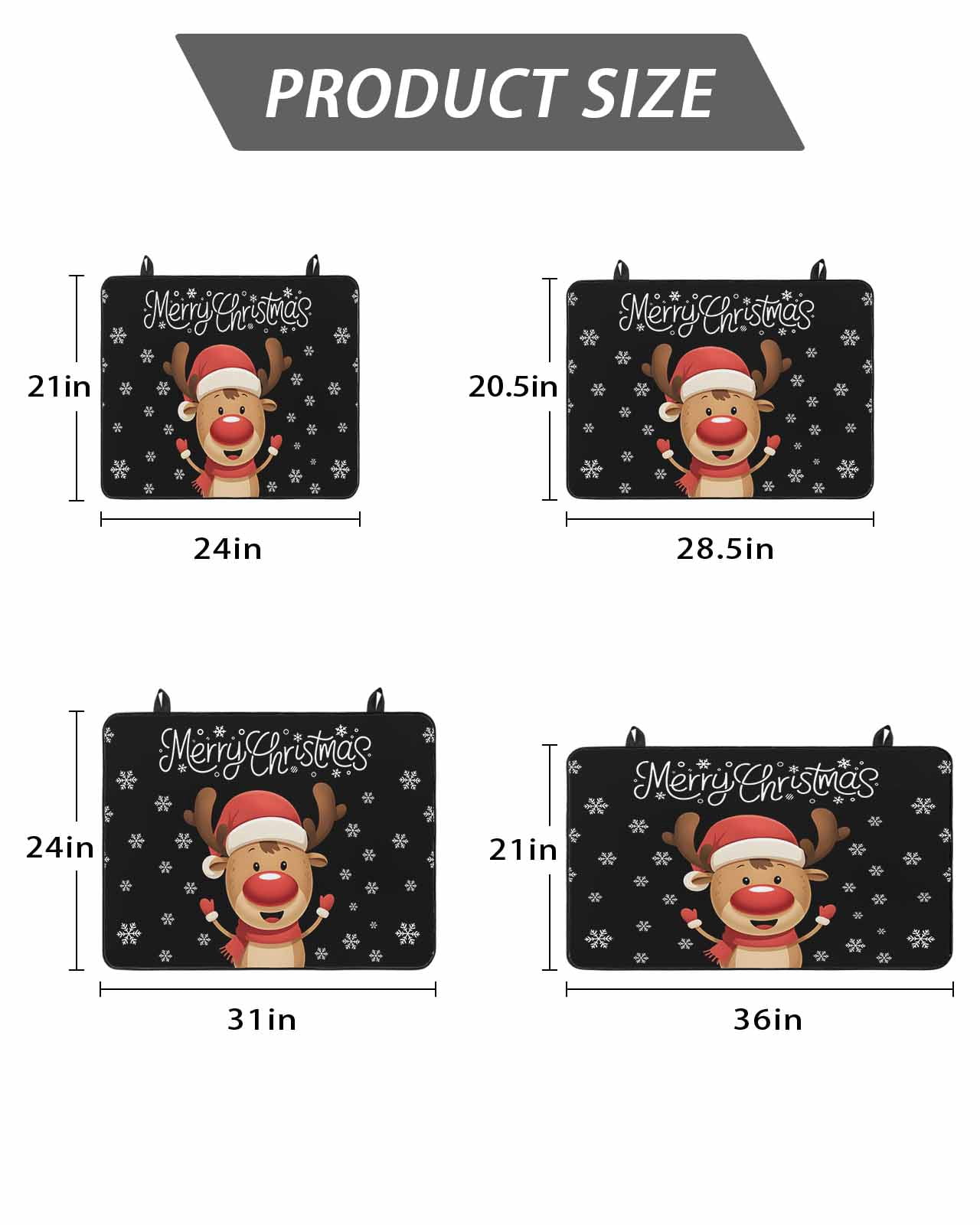 Stove Top Covers for Electric Stove, Merry Christmas Glass Stovetop Cover Protector, Winter Cartoon Xmas Deer Snowflake Induction Cooktop Protector Oven Mat for Kitchen Countertop 31"x24"