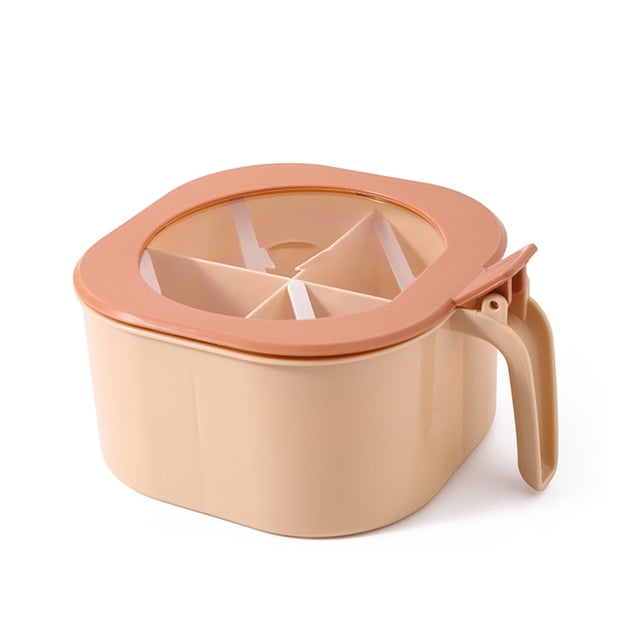 Caja de especias con tapa, caja de plástico para sal, tarro de pimienta, caja de almacenamiento de 4 compartimentos, 1 paquete
