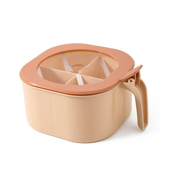 1 Pack Spice Box Spice Rack with Lid Plastic Salt Box Pepper Jar 4 Compartments Storage Box