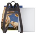 thumbnail image 3 of Disketp Cows Cattles Mochila de Cuero para Mujer, Bolso de Espalda Antirrobo con Estilo para Viaje, Trabajo y Uso Diario, 3 of 4