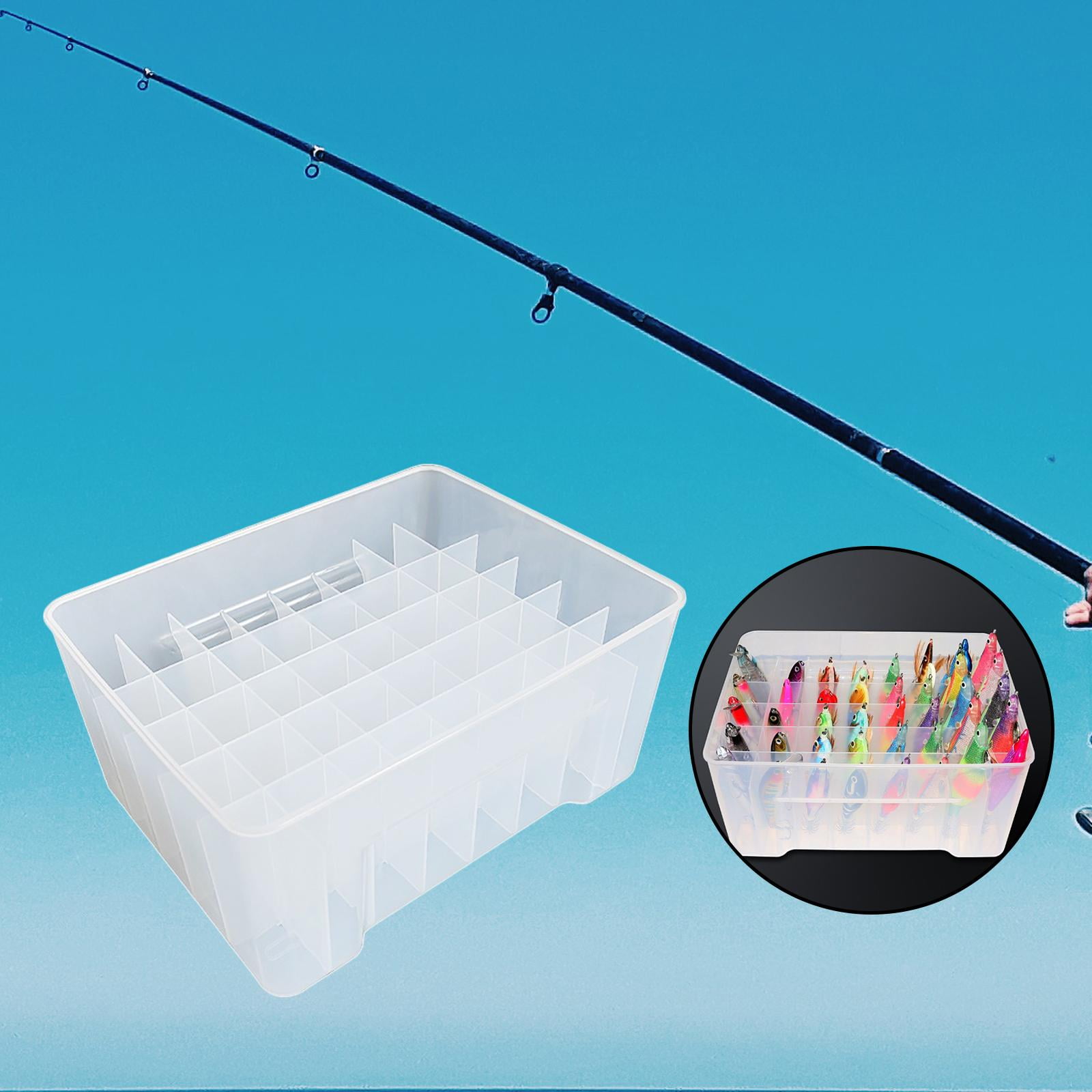 Wswqop Lure Box Container Case Portable Organizer Box Gear Fishing Tackle Box for Baits