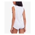 thumbnail image 2 of INTIMATELY FREE PEOPLE Womens White Sleeveless Crew Neck Body Suit Top M, 2 of 5