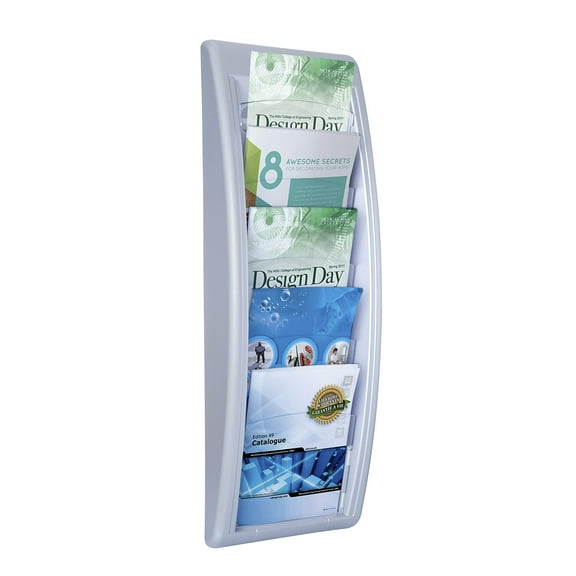Paperflow Fast Paper Quick Fit System Wall Display 5 x A5 Silver 4063.35, Aluminum