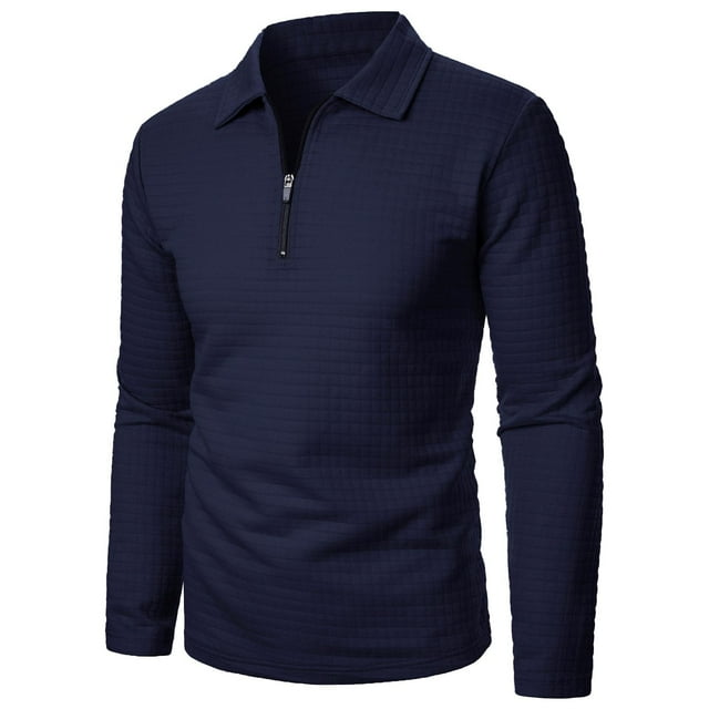 pstuiky camisas de hombre de manga larga, Suéter de manga larga con cremallera para hombre, abrigo informal sin capucha de manga larga para hombre Tops de talla grande para hombre xl