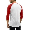 thumbnail image 2 of Hat and Beyond Men's Dual Material Baseball Sport 3/4 Sleeve Jersey Tee Shirt, 2 of 6