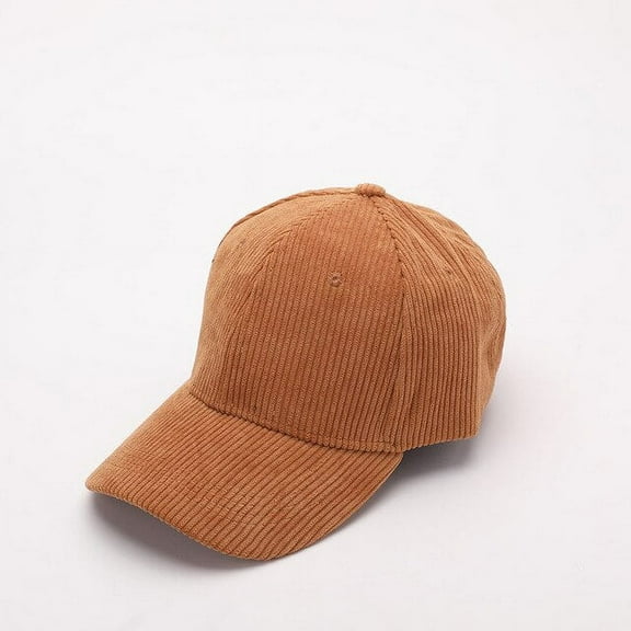CoCopeaunts Retro Baseball Cap Womens Winter Hat Corduroy Mens Baseball Cap Snapback Hip-Hop Cap Breathable Plain Adjustable Dad Hat Male