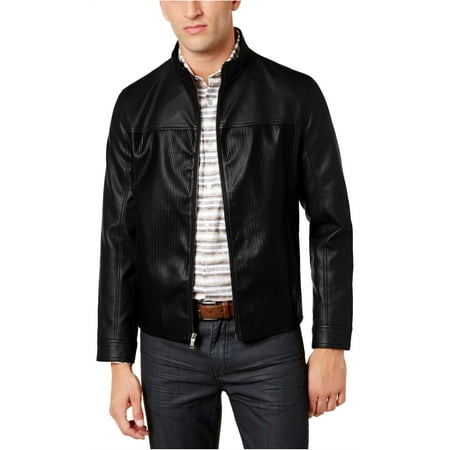 Alfani Mens Faux-Leather Bomber Jacket