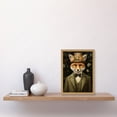 thumbnail image 2 of Fox in Floral Victorian Suit and Top Hat Surrealism Artwork Green Orange Woodland Gentleman Artwork Framed Wall Art Print A4, 2 of 5