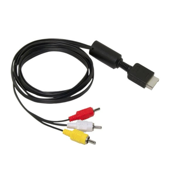 AV Video Cable Compatible with PS1/PS2/PS3 Consoles, Universal Composite Audio Video Cord for PlayStation (Black)