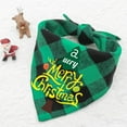 thumbnail image 4 of Christmas Day Pet Dog Bandanas Double Layer Triangle Towel Bib for Small Medium Large Dogs and Cats Holiday Supplies with Front Print and Reverse Plaid Design, 4 of 5