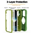 thumbnail image 2 of Dteck for iPhone 15 Pro Case with Screen Protector (2 Packs), Military Grade Drop Protection Shockproof Protective Phone Case with Rotating Ring Stand for iPhone 15 Pro,Green+Gold, 2 of 6