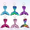 thumbnail image 6 of Himition 6 Pcs Fish Tail Key Chain Colorful Sequins Bag Hanging Pendant Portable Fashion Keyring Key Holder Women Handbag Charms, 6 of 6
