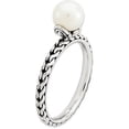 thumbnail image 4 of 7.0-7.5mm White Freshwater Cultured Pearl Sterling Silver Ring, 4 of 6