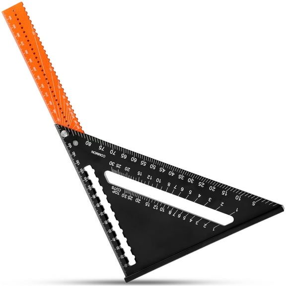 AEVXKHI Woodworking Triangle Ruler, Aluminum Alloy Carpenter Square with 6 Inch Foldable Ruler Bar, Magnetic Carpenter Measuring Ruler, Adjustable Square Ruler for Woodworking Measuring
