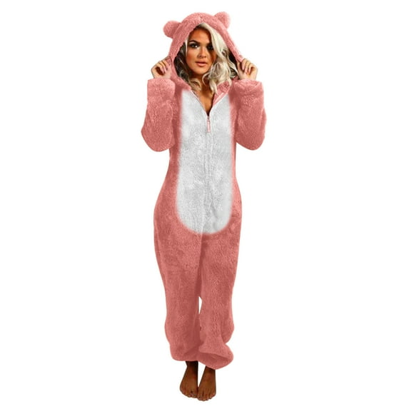 Juebong Unisex Onesies Pajamas, Women Cosplay Christmas Sleepwear Cats Onesies Outfit One Piece Hooded Pajamas for Adult Fall Deals 2022