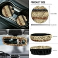 thumbnail image 6 of Renewold American Tribal Leopard Print Beige 12 PCS Front Car Seat Cover Full Set, with Steering Wheel Seat Belt Armrest Protector Trash Can Air Vent Holder Rear View Mirror Cover Coasters Key Chain, 6 of 7