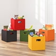 thumbnail image 2 of RiverRidge Kids 2pc Collapsible Cube Fabric Storage Bins with Handles - Black, 2 of 9