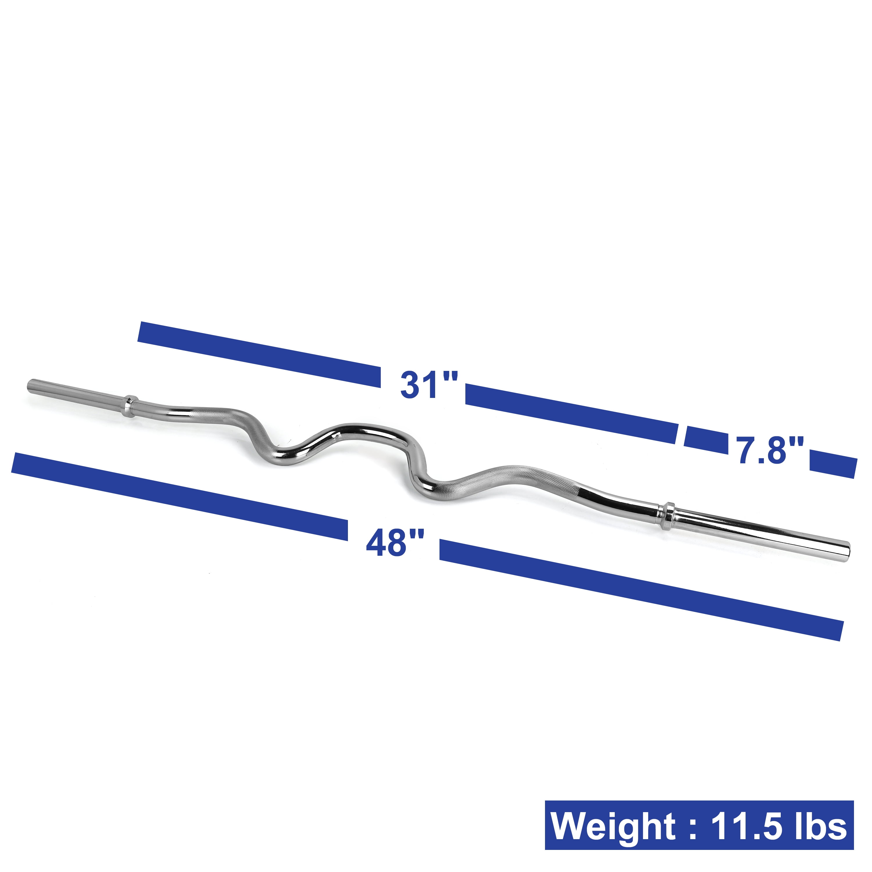 XPRT Fitness 48'' Standard Super Curl Barbell - Durable and Versatile Workout Equipment for Bicep and Tricep Muscles