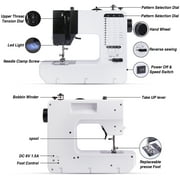BCOOSS Portable Sewing Machine for Beginners 38 Built-in Stitches with Extension Table &Dual Speed
