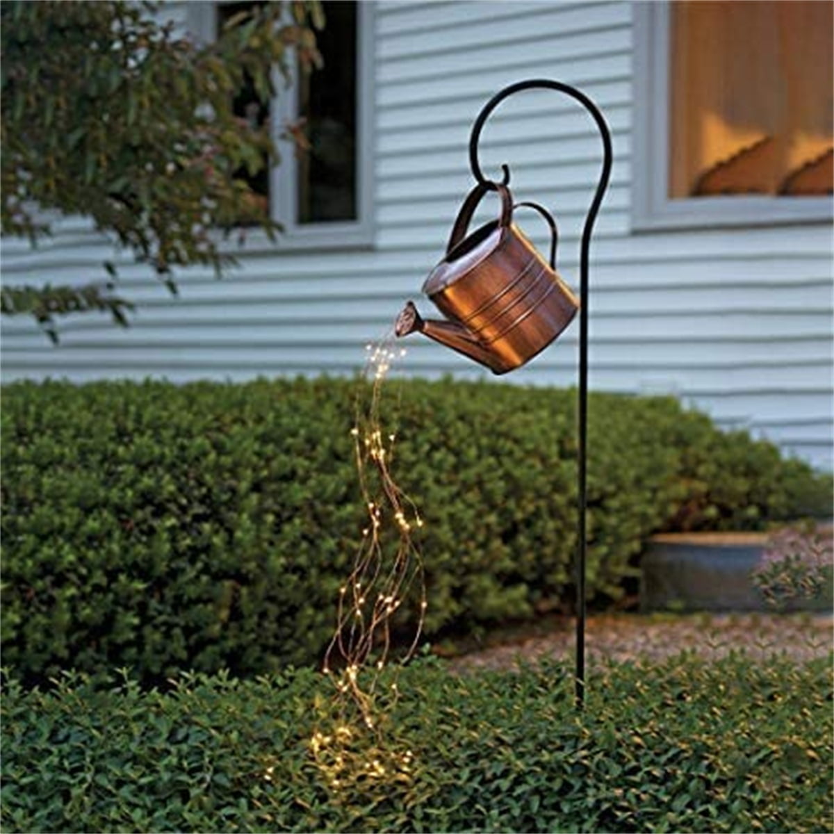 Garden LED Solar Watering Can String Light Outdoor Art Waterfall Lawn Lamp Decor 