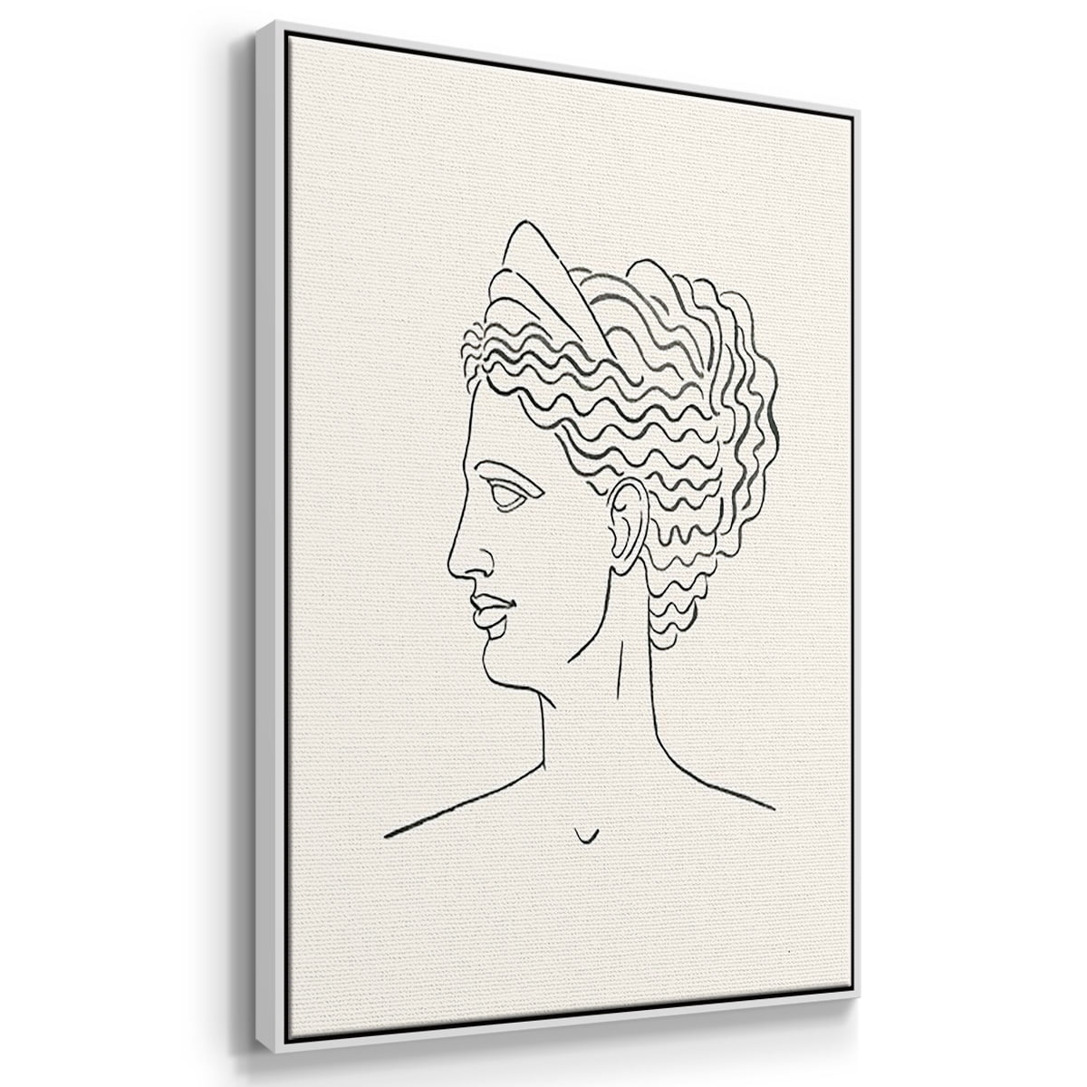 Greek Busts I - Framed Premium Gallery Wrapped Canvas L Frame 3 Piece Set - Ready to Hang