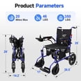 thumbnail image 2 of MediNex Electric Wheelchair, 20+ Miles Range(350LBS) ,Lightweight Foldable Electric Wheelchairs for Adults,12Ah Lithium Battery,Motorized Wheelchair,Blue,16in Width, 2 of 9