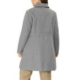 thumbnail image 3 of MODA NOVA Juniors Plus Size Single Breasted Cinched Waist Winter Long Coat 4X Gray, 3 of 5
