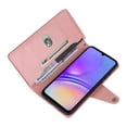 thumbnail image 5 of Allytech Samsung Galaxy A05 Wallet Case with Zipper Pocket, Luxury PU Leather Flip Cover with Card Slots & Wrist Strap, Shockproof Kickstand Magnetic Buckle Protective Case for Women Men, Rosegold, 5 of 15