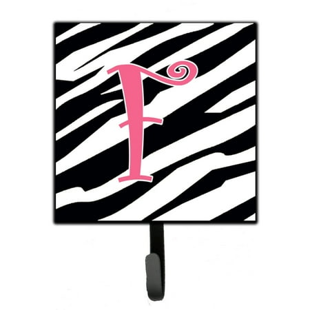

Carolines Treasures CJ1037-FSH4 Letter F Initial Zebra Stripe and Pink Leash or Key Holder 7Hx4.25W multicolor