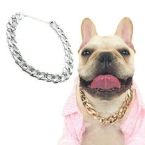 Gold Dog Collar and Leash Set Cuban Chain Necklace with Hop Style Pet Accessories