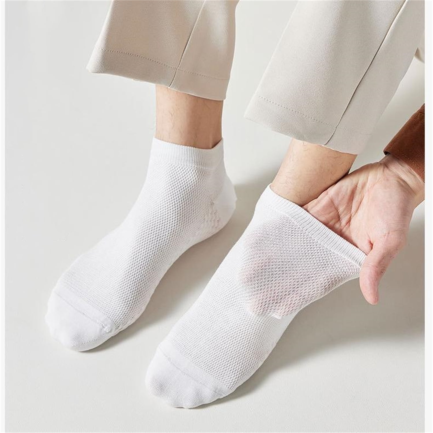 Sookeceks 6 Pairs Ankle Socks for Men Soft Breathable Mesh Cotton Socks Low Cut Soft Casual Socks Size 7-23