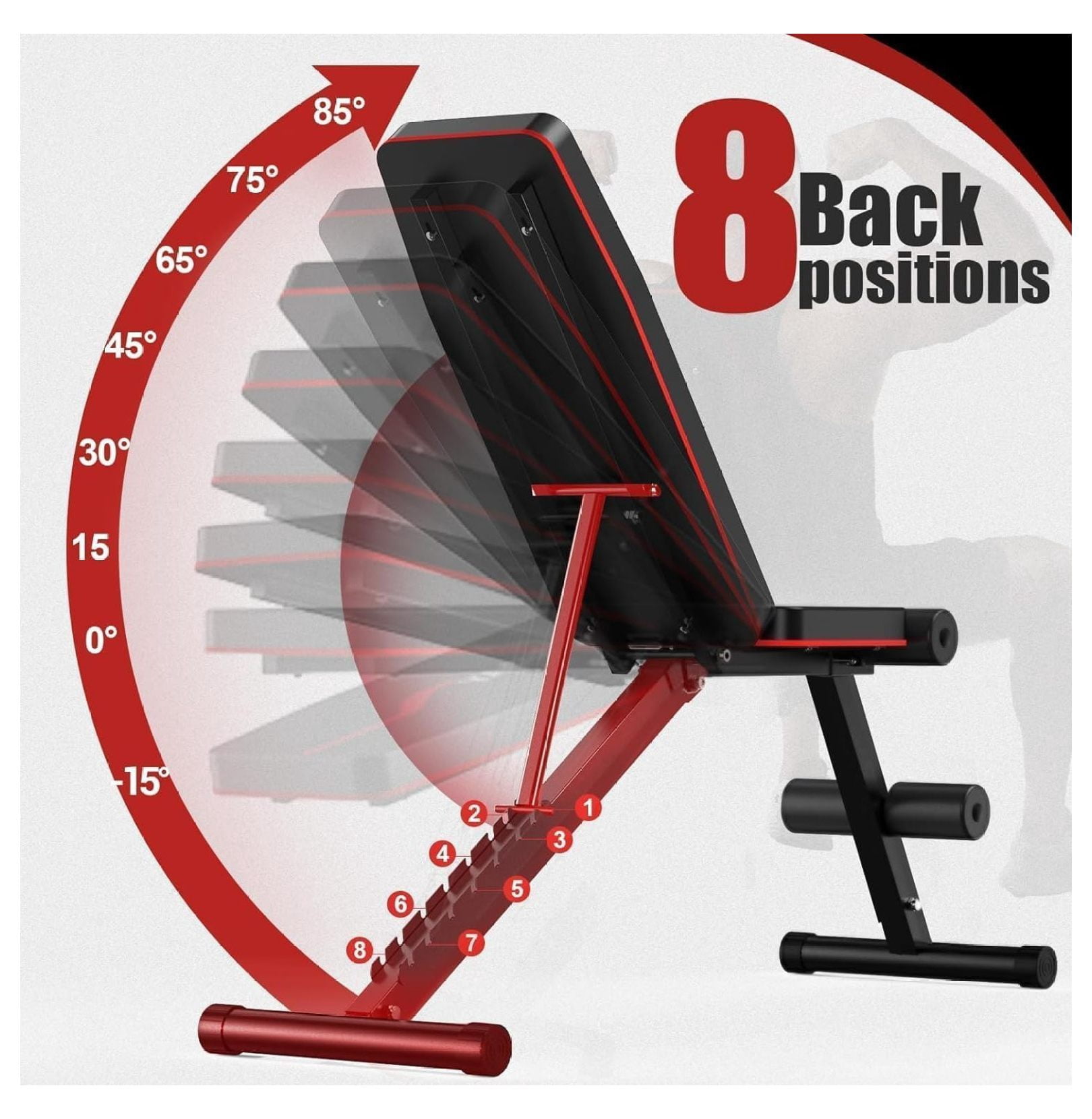 Weight Press, Adjustable Workout Benches for Home Gym Dumbbell Exercise, 880 LB Stable Incline Decline for Full Body Workout, 2 Sec Fast Folding Strength Training Sit up