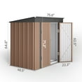 thumbnail image 6 of 6x4 FT Metal Shed, Asofer Brown Outdoor Storage Shed with Slooping Roof Tool Shed Bike Shed for Backyard, Patio, 6 of 10