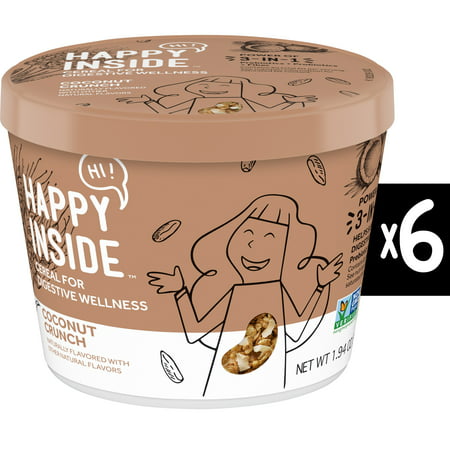 HI! Happy Inside Coconut Crunch Breakfast Cereal for Digestive Welness 11.6 Oz 6 (Best Cereal For Athletes)