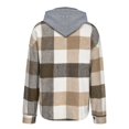 thumbnail image 5 of Tiqkatyck Womens Clothes Clearance Womens Plaid Shacket Jacket Long Sleeve Button Down Fleece Hooded Jackets Warm Coat Womens Tops Beige L, 5 of 5
