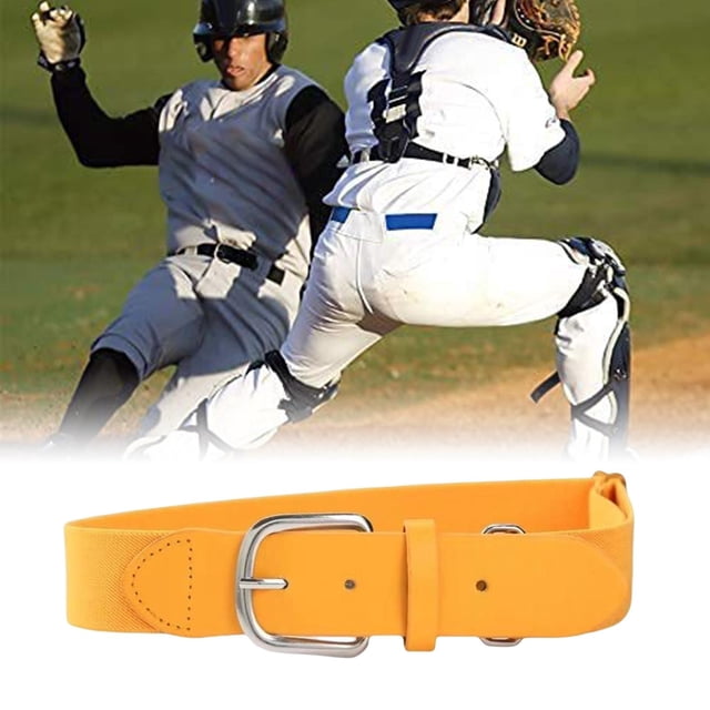 Cinturón de béisbol Cinturón de softbol Cinturón Elástico Flexible, Cinturón con ajustador y Agujeros para cinturón Cierre de hebilla Cómodo de llevar Amarillo Yinane Cinturón de mujer