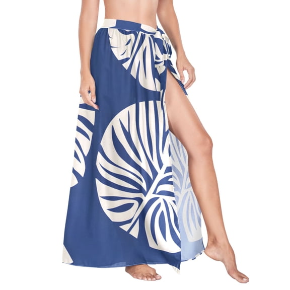 Women Sarong Wraps Palm Leaf-d15 Swimsuit Beach Pareo Bikini Coverups Skirt M