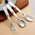 thumbnail image 2 of 304 Stainless Steel Creative Tableware Outdoor Portable Three-Fold Spoon Fork, 2 of 8